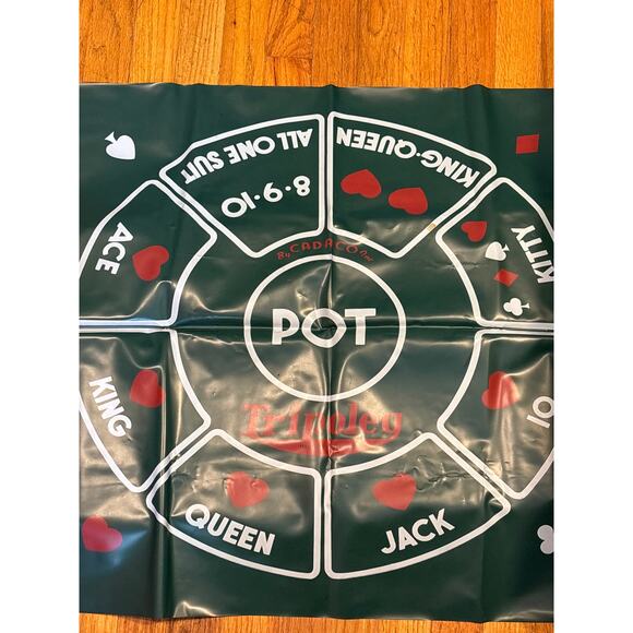 Vintage Tripoley Vinyl Mat Cadaco Hearts Rummy Poker Card Game 1960s - Picture 3 of 7
